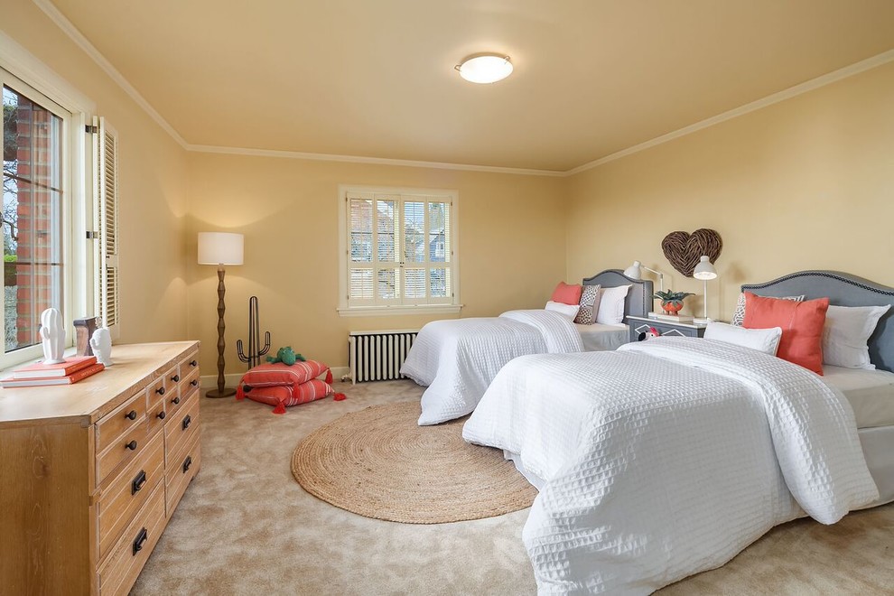 This is an example of a large classic kids' bedroom for girls in Seattle.