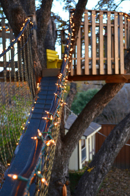 A Magical Tree House Lights Up for Christmas