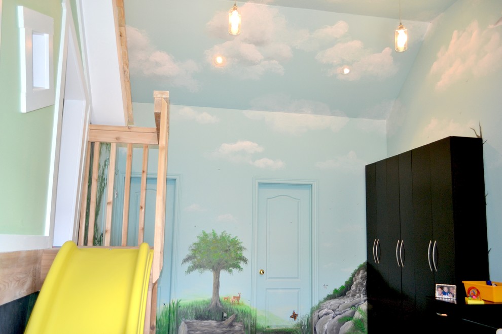 Design ideas for a bohemian kids' bedroom in Toronto.