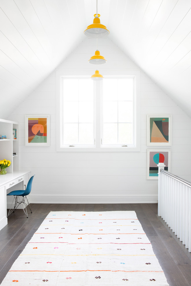 Inspiration for a mid-sized cottage kids' study room remodel in New York