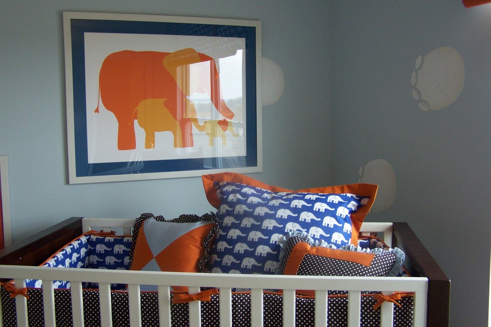 Example of a minimalist kids' room design in Atlanta