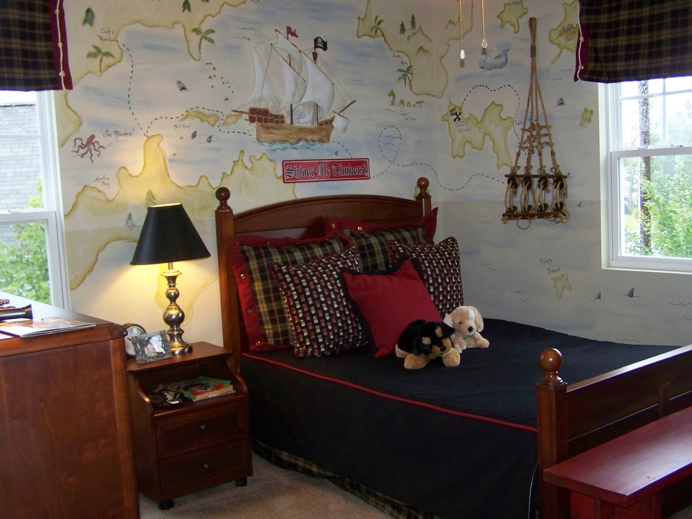 ローリーにあるトラディショナルスタイルのおしゃれな男の子の部屋の写真