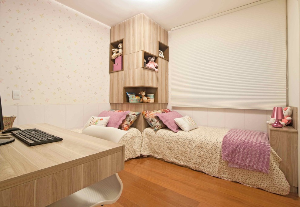 Inspiration for a contemporary kids' bedroom for girls in Other.