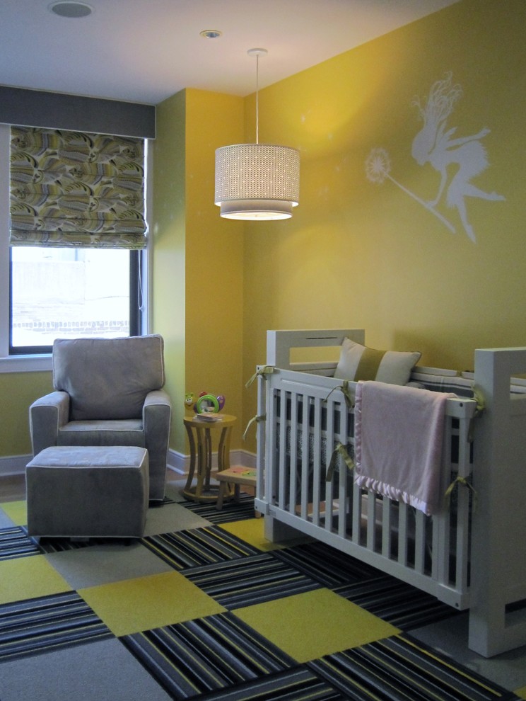 Aménagement d'une chambre de bébé moderne.