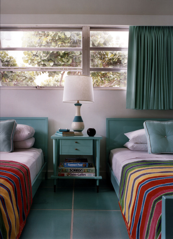 Inspiration for a 1960s blue floor kids' room remodel in Miami