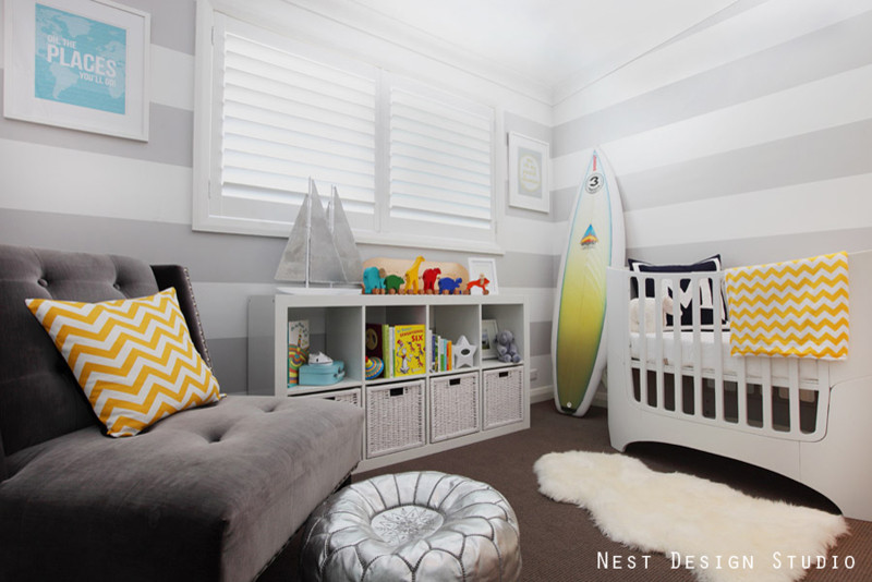 Photo of a coastal kids' bedroom in Melbourne.