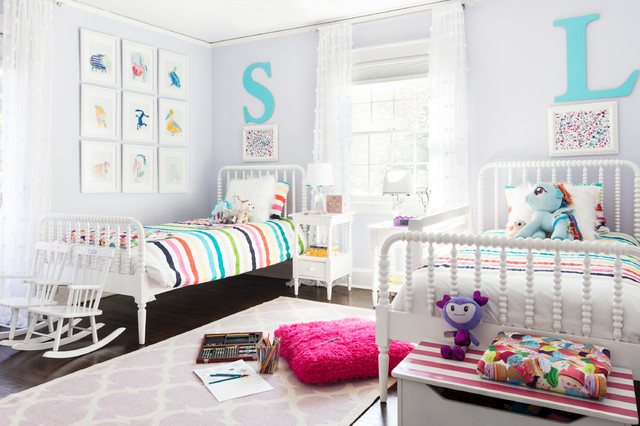 Big Girls Shared Room Modern Kinderzimmer New York Von Think Chic Interiors Houzz