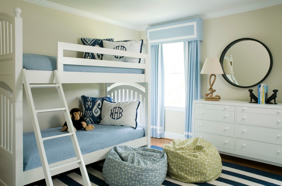Elegant gender-neutral dark wood floor kids' room photo in Wilmington with beige walls