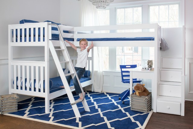 Corner loft online beds with desk
