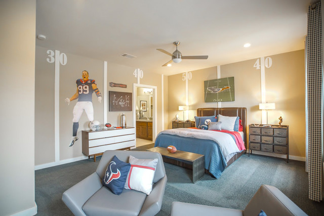 Boys Football Room Transitional Kids Houston By Modeldeco Houzz