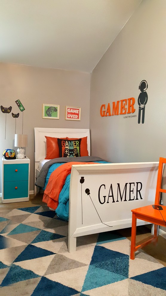 Boys Video Game Bedroom (Boys Room) - Transitional - Kids - Los Angeles - by Tia Shackelford ...