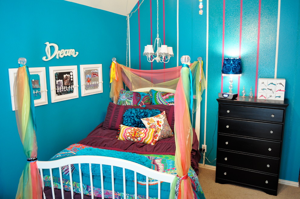 Design ideas for an eclectic teen’s room in Dallas.
