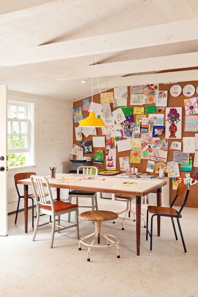 Beach style playroom photo in Boston