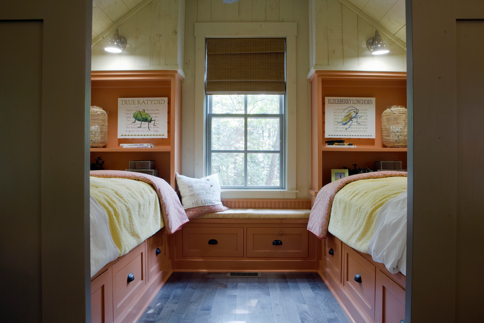 This is an example of a farmhouse gender neutral children’s room in Atlanta.