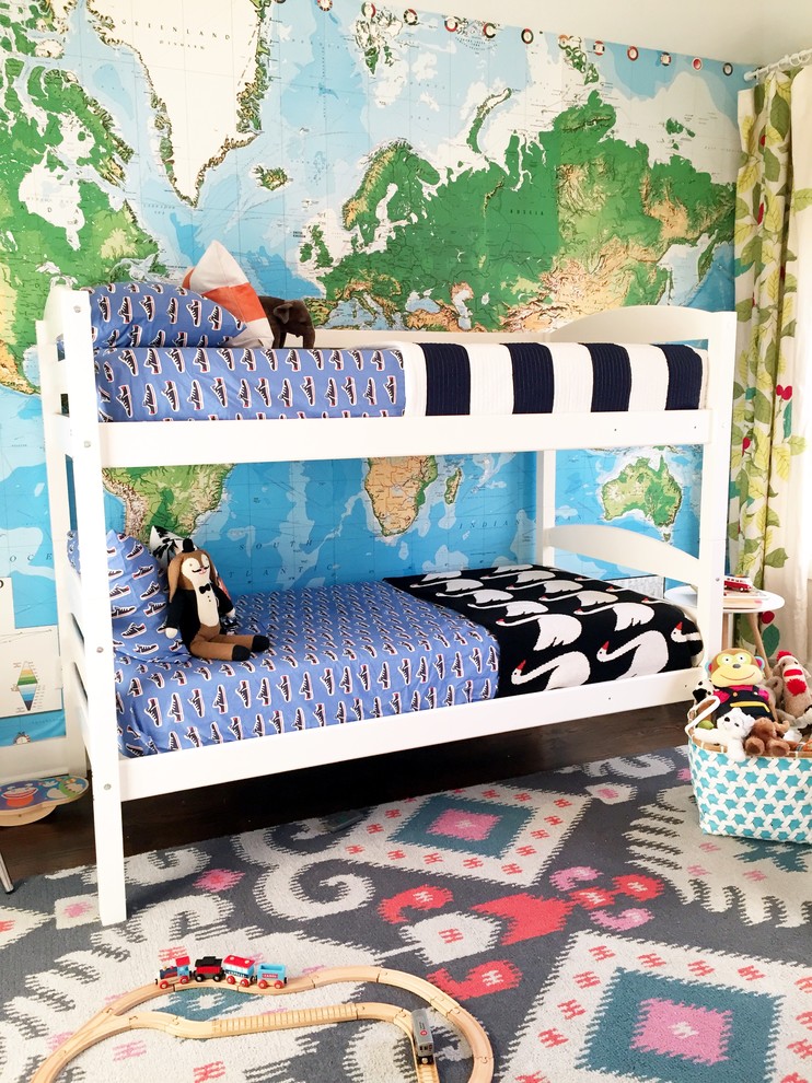 Design ideas for an eclectic gender neutral kids' bedroom in Nashville.