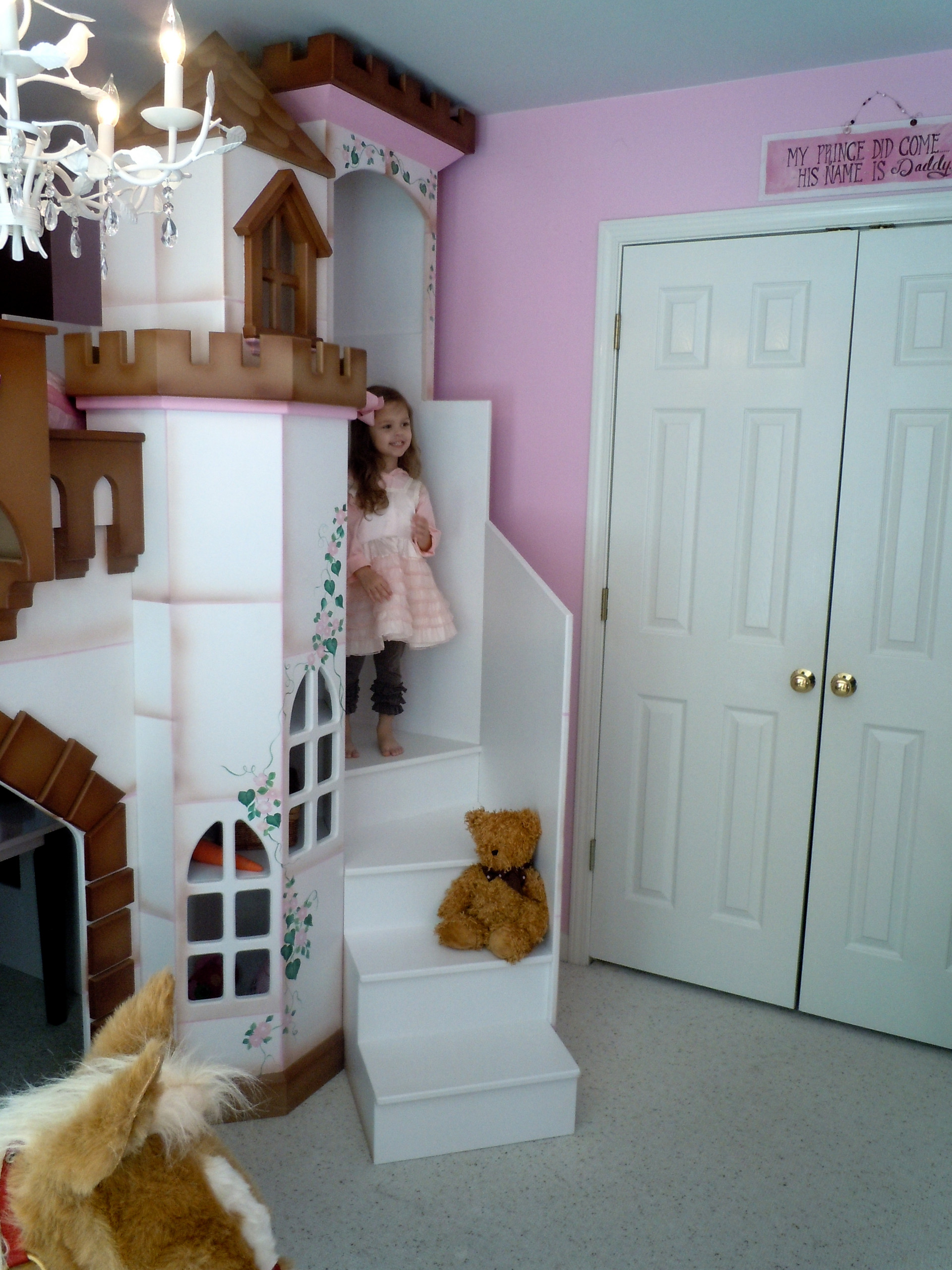 Princess Castle Bunk Bed Houzz, Castle Bunk Beds With Slide And Stairs