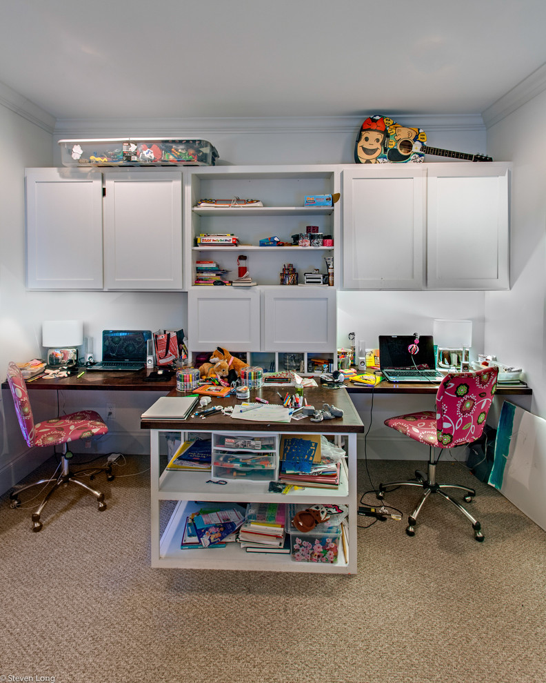 Children's Study Custom Desks and Storage Traditional Kids