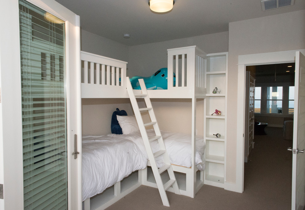 Modelo de dormitorio infantil marinero con moqueta