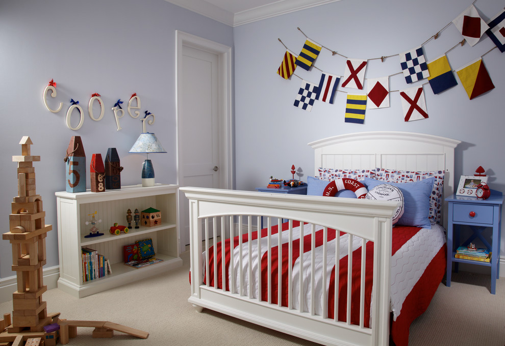 Example of an island style boy kids' bedroom design in Tampa