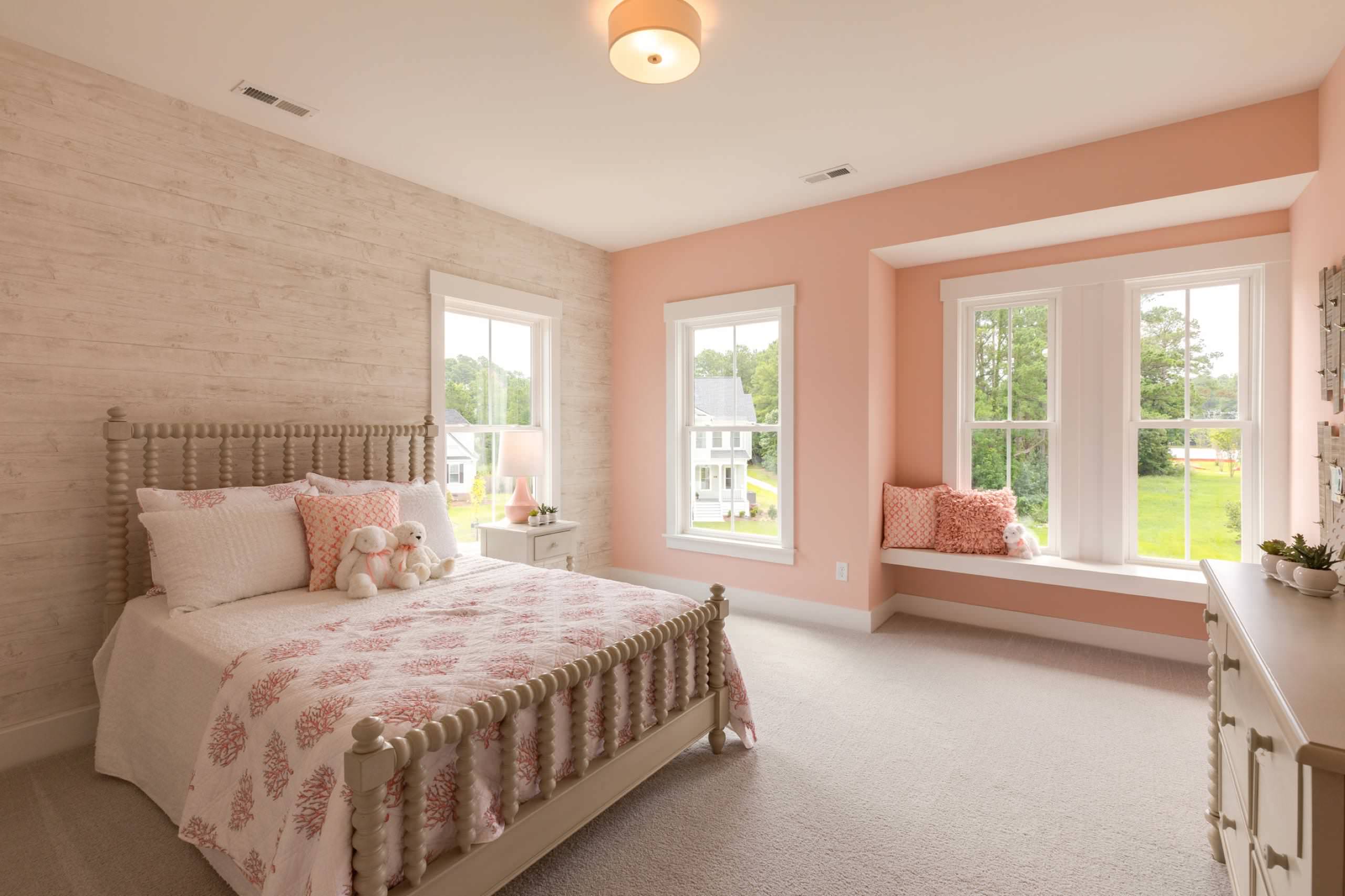 peach bedroom