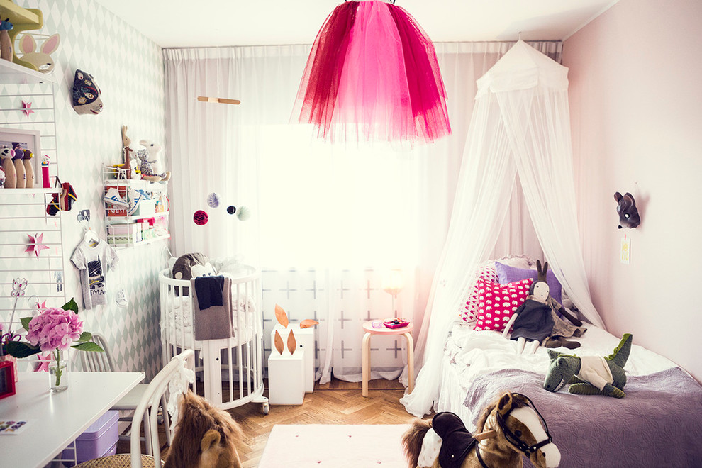Design ideas for a scandinavian kids' bedroom in Stockholm.