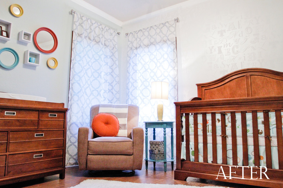 Design ideas for a traditional nursery in Austin.