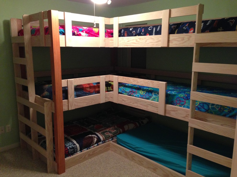Aménagement d'une grande chambre d'enfant de 4 à 10 ans craftsman.