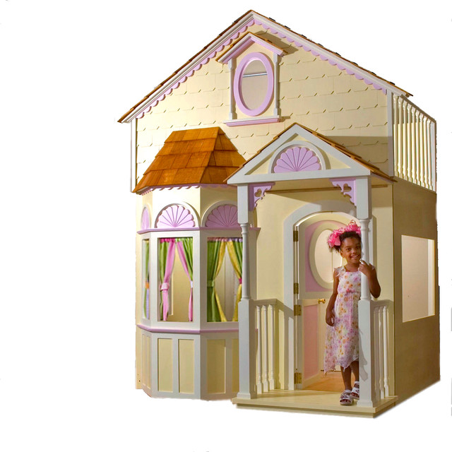 Custom Made Girls Doll House Bed with Slide Staircase Kids New York by SweetDreamBed Houzz UK