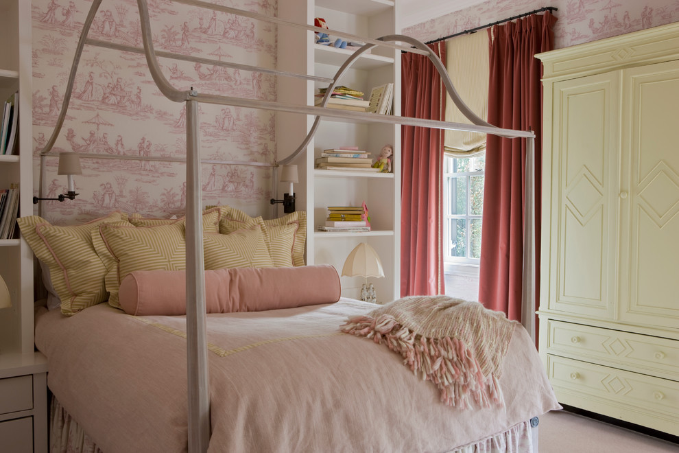 Design ideas for a classic kids' bedroom for girls in Other.
