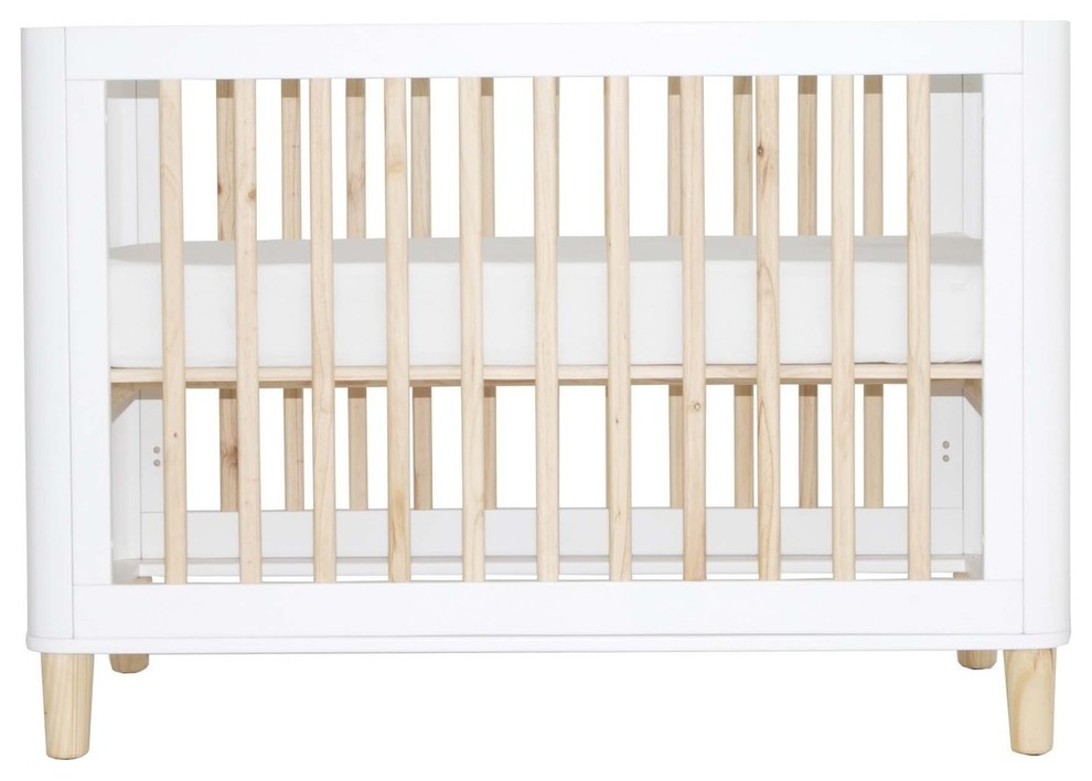 baby cot white and wood