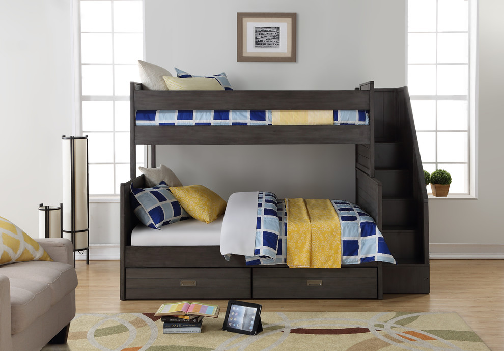 Dylan Twin Over Full Bunk Bed Modern, Caramia Bunk Beds