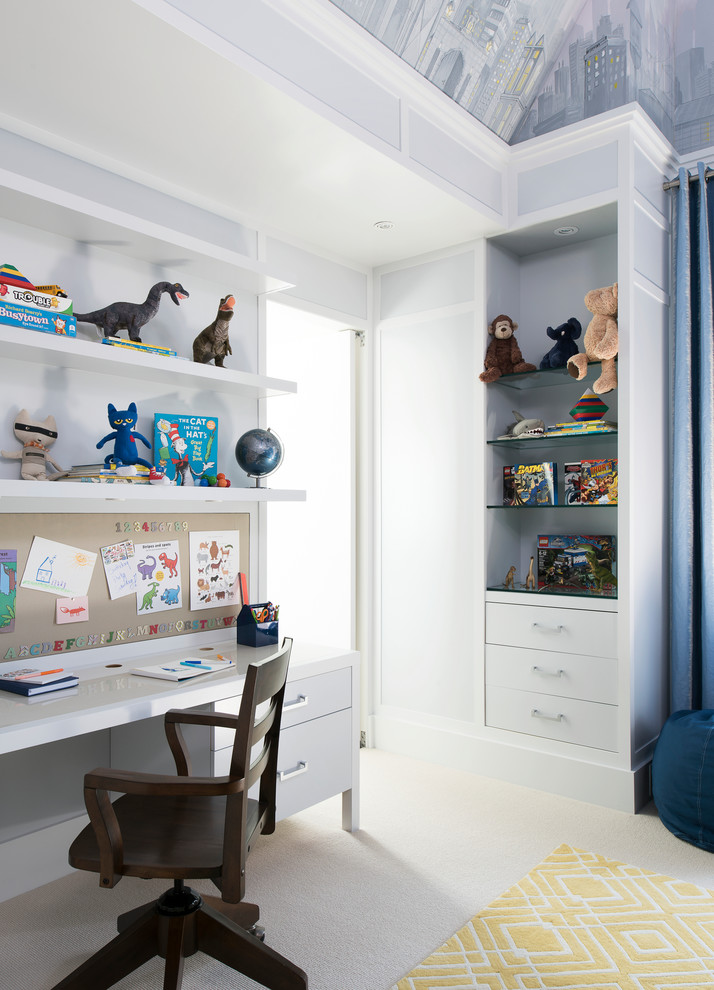 Photo of a medium sized classic kids' bedroom for boys in Other with carpet and beige floors.