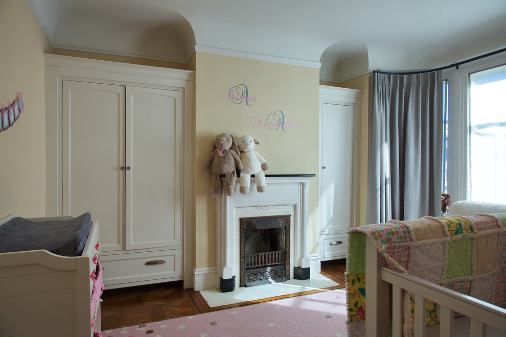 Inspiration for a classic kids' bedroom in San Francisco with a chimney breast.