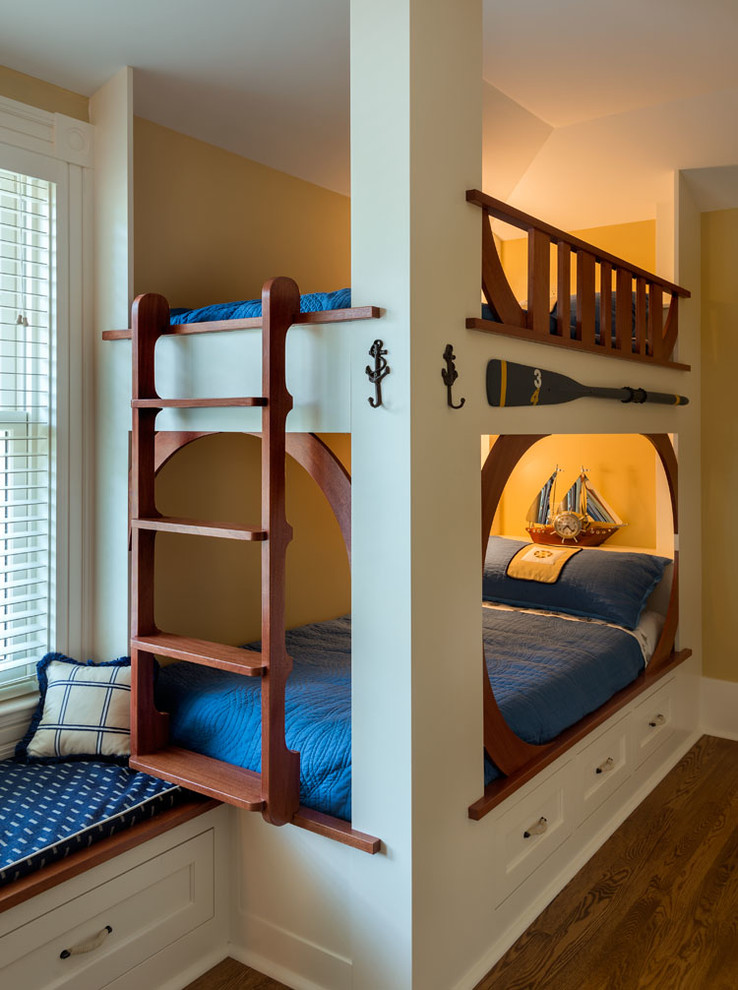 Photo of a nautical kids' bedroom in Portland Maine.