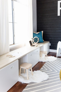 モダンスタイルのおしゃれな子供部屋 グレーの壁 のインテリア画像 21年4月 Houzz ハウズ