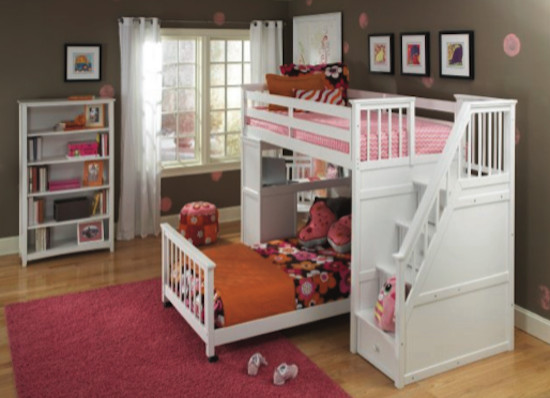 Свежая идея для дизайна: детская среднего размера в стиле неоклассика (современная классика) с спальным местом для подростка, девочки - отличное фото интерьера