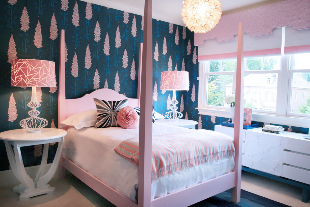 Girl kids' room photo in Charlotte with multicolored walls