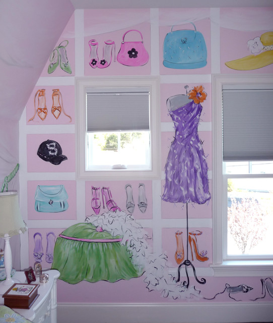 Girl's Room Mural Walk in Closet Shopping Mural - Traditional - Kids -  Boston - by Crowley Art Studio | Houzz IE