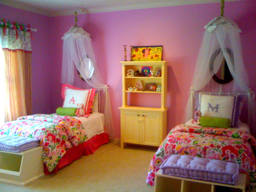 This is an example of a bohemian kids' bedroom in Houston.