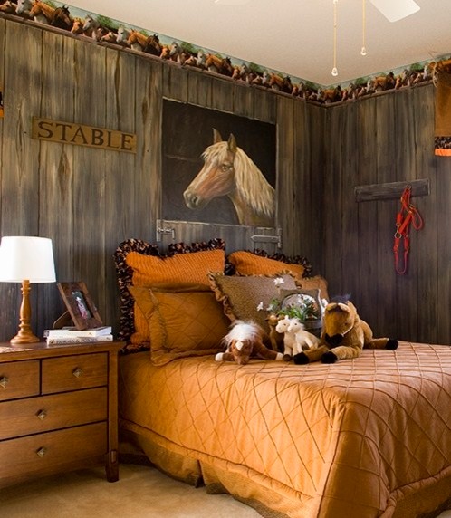 Example of an eclectic kids' room design in Houston