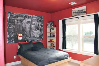 75 photos et idées déco de chambres d'ado avec un mur rouge - Septembre  2023 | Houzz FR