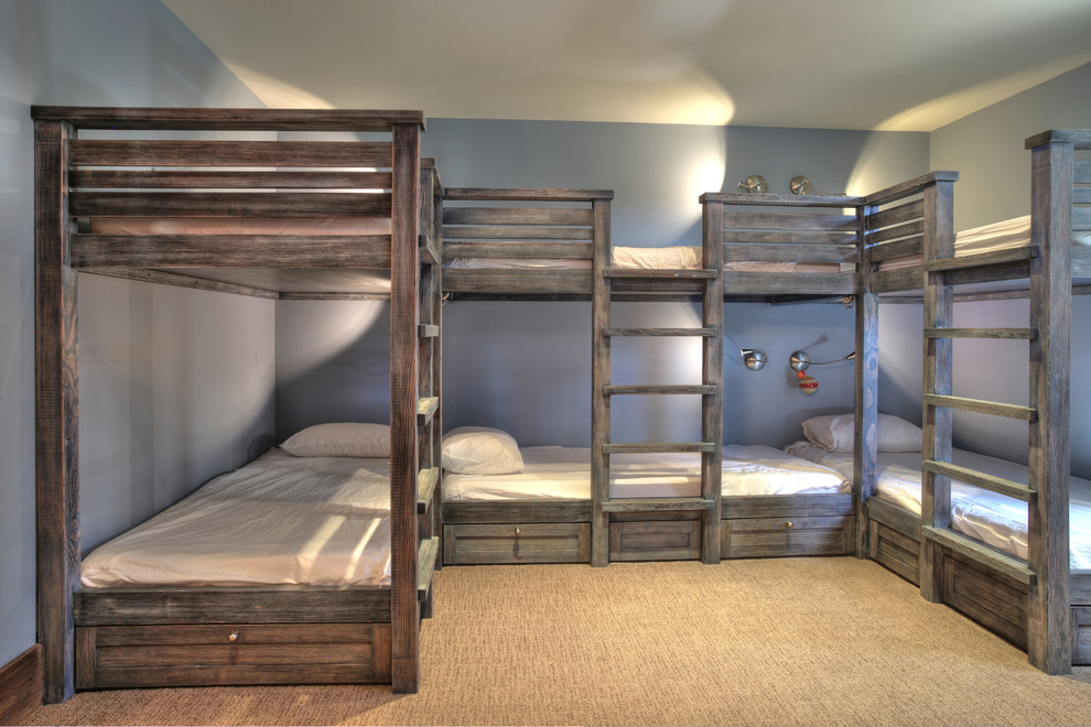 Design ideas for a rustic kids' bedroom in Sacramento.