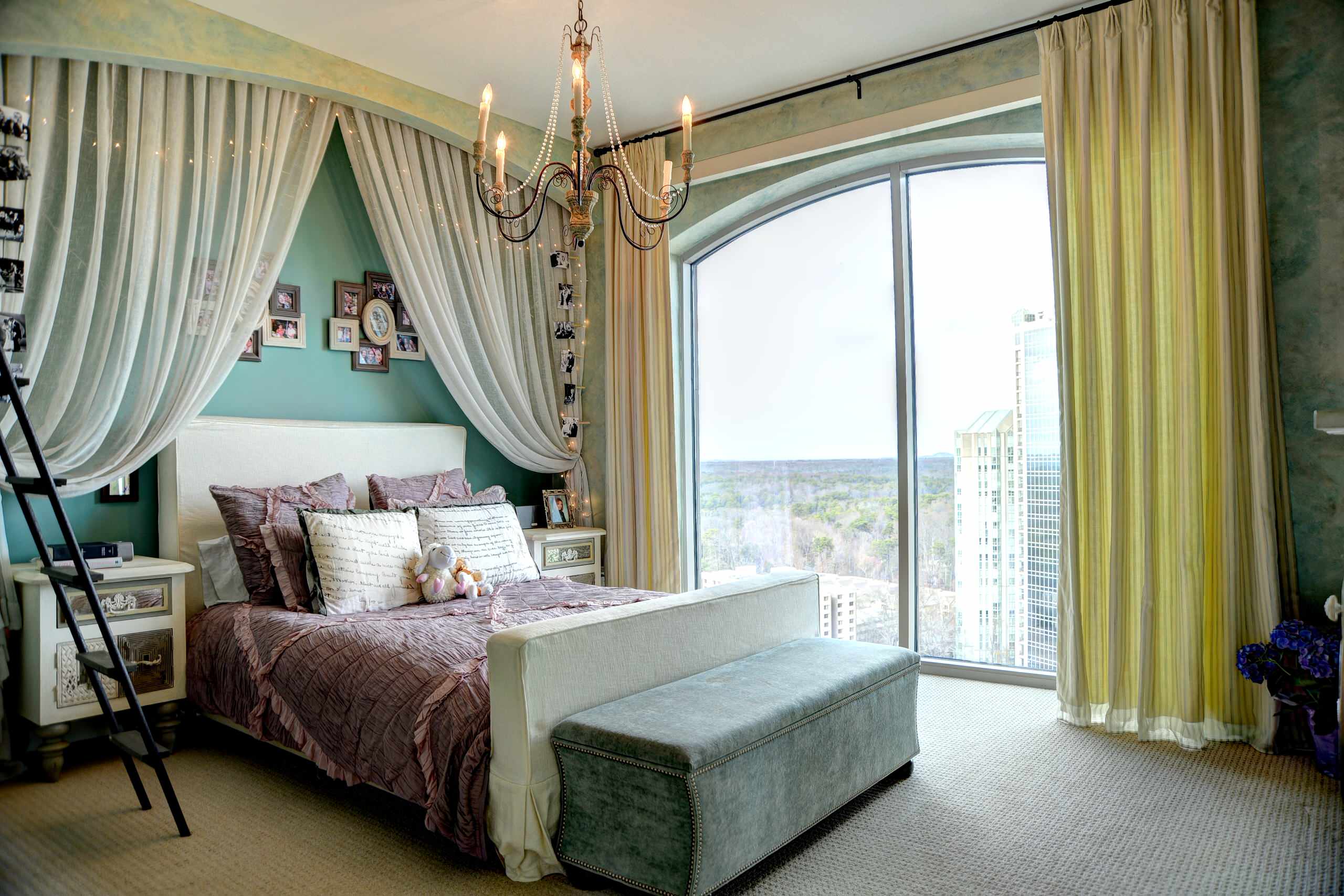 Curtain Behind Bed Houzz