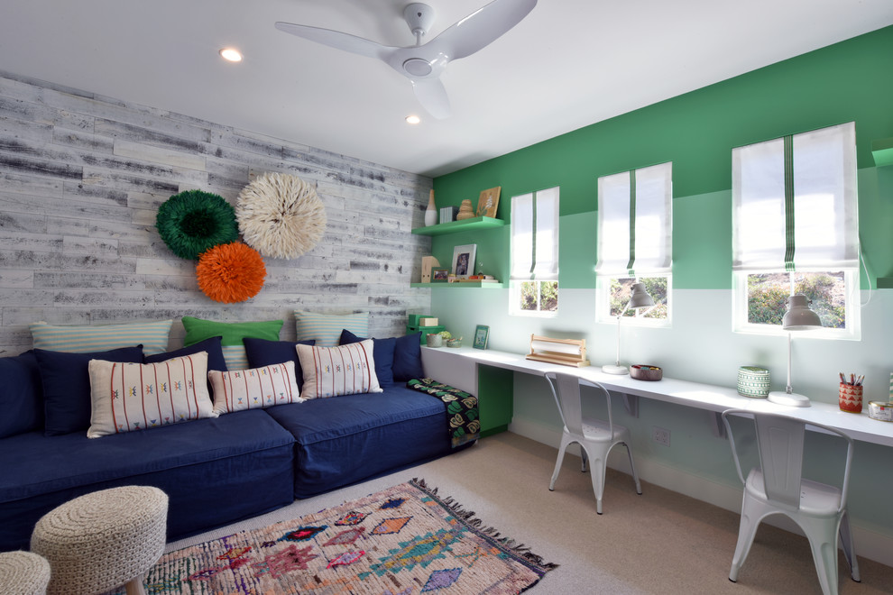 Example of a minimalist kids' study room design in Other