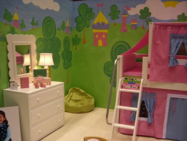 This is an example of a large contemporary children’s room for girls in Other.