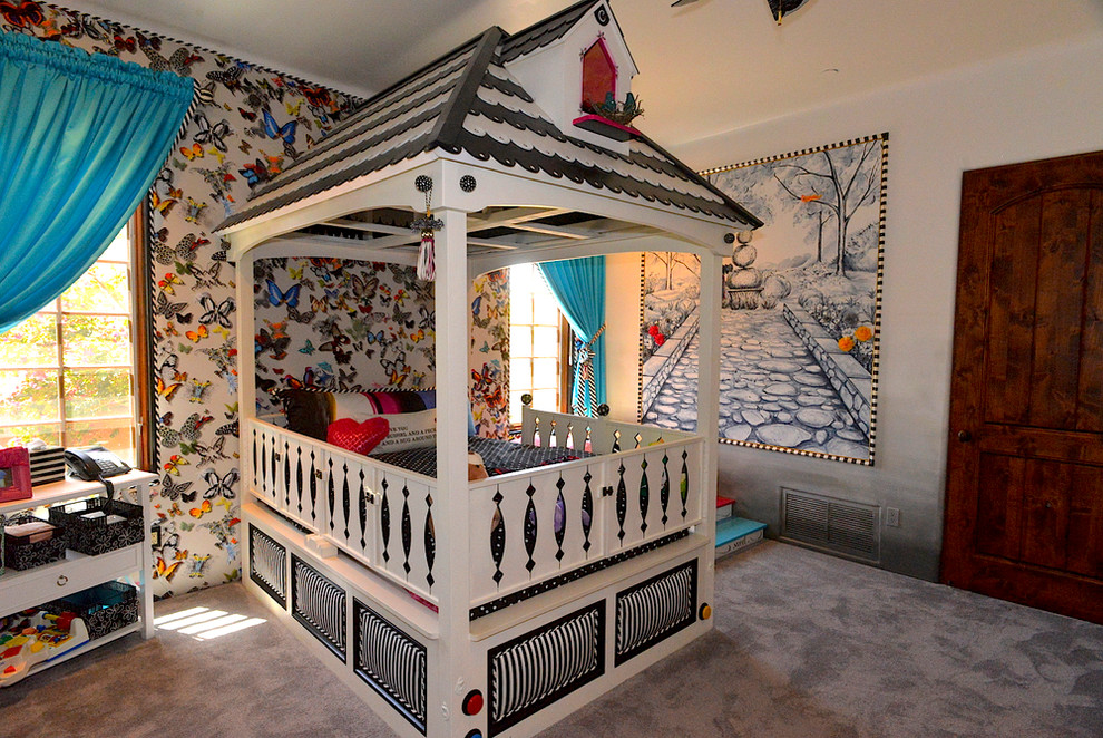 This is an example of a modern kids' bedroom for girls in Phoenix.