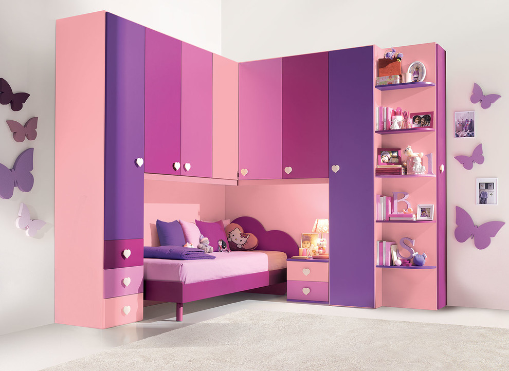 Kleines Modernes Mädchenzimmer mit Schlafplatz in New York