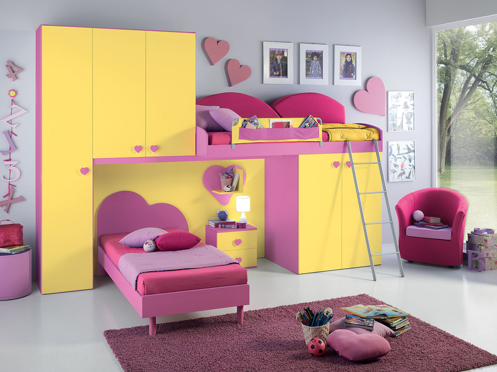 Contemporary kids' bedroom for girls in New York.