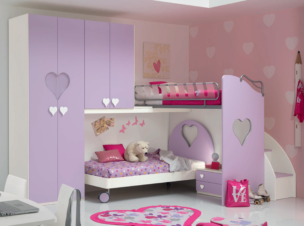 Idéer för att renovera ett funkis flickrum kombinerat med sovrum och för 4-10-åringar