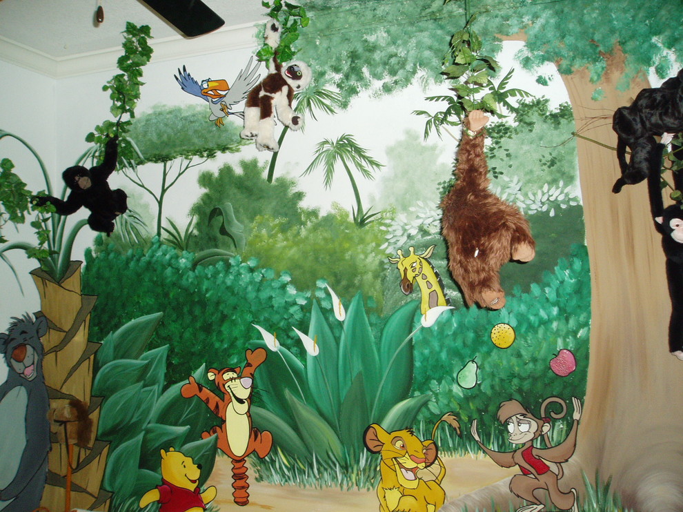 Immagine di una cameretta per bambini tropicale